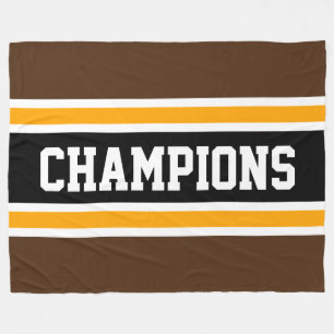 CHAMPIONS Roliga Djärva Djupa Svarta Orange Ränder Fleecefilt
