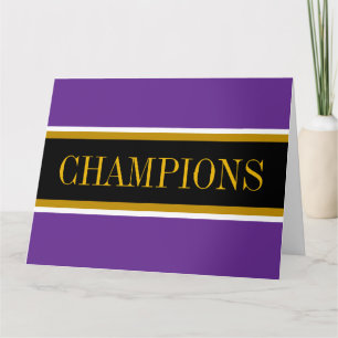 CHAMPIONS Royal Purple Svart Vitt Racingränder  Tack Kort