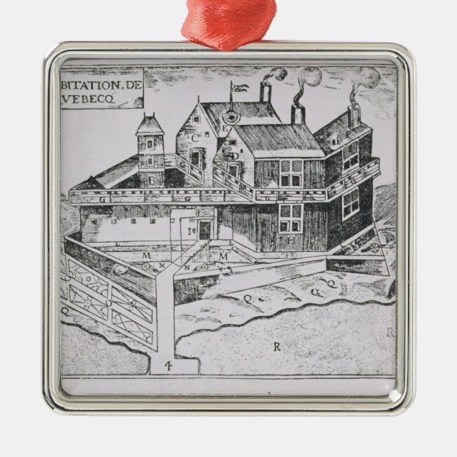 Champlains beskådar av Quebec Julgransprydnad Metall (Framsidan)