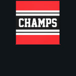 CHAMPS Bright Red Black White Tävla Rand Canvastryck<br><div class="desc">Den här sportiska,  atletiska designen har fet CHAMPS-text inuti ett markerat svart och vitt vågrät tävla rand mot starkt rött yttre rand. Texten i den här designen kan vara personlig.</div>