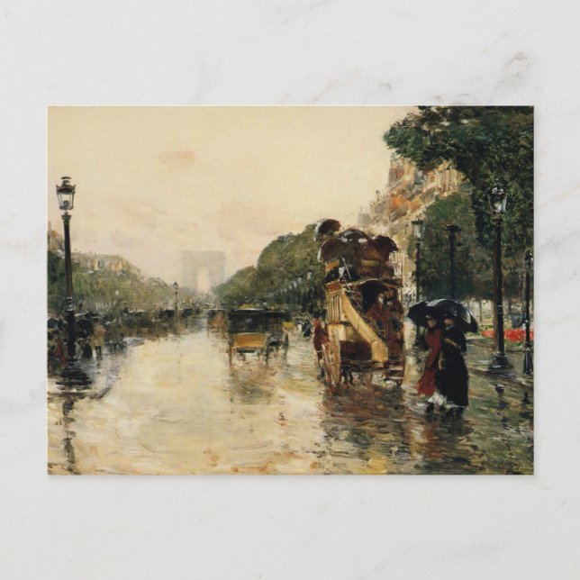 Champs Elysee, Hassam vykort (Framsida)