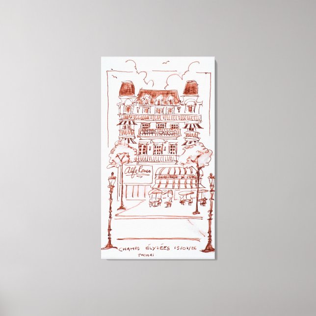 Champs Elysee | Paris, Frankrike Canvastryck (Framsida)