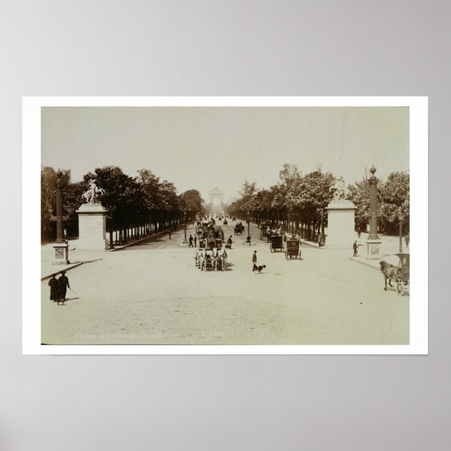 Champs Elysee, Paris (sepia-foto) Poster (Framsidan)