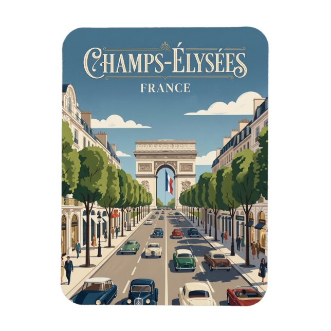 Champs-Élysées Frankrike Magnet (Vertikal)