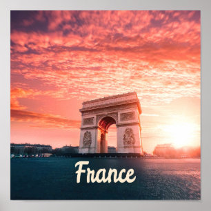 Champs-Élysées Frankrike Paris Poster