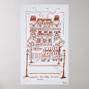 Champs Elysees Paris, Frankrike Poster