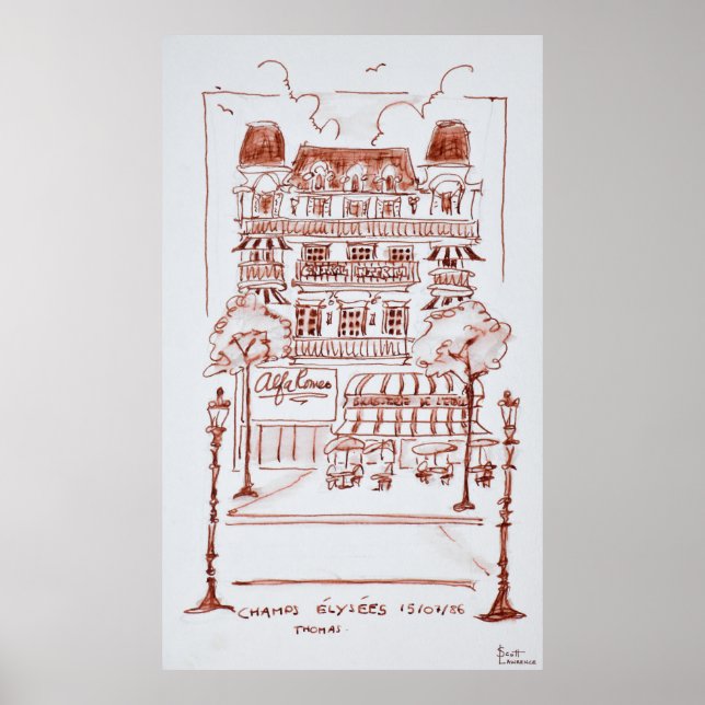 Champs Elysees | Paris, Frankrike Poster (Framsidan)