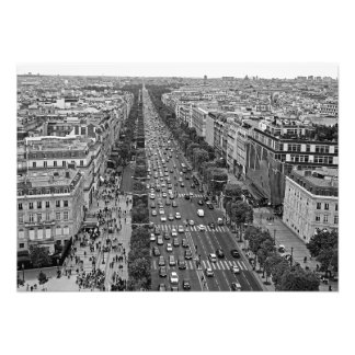 Champs Elyses från Arc de Triomphe Fototryck