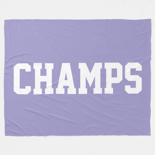 CHAMPS Fet stil text i vitt på ljust lila Fleecefilt (Framsidan (Horisontell))
