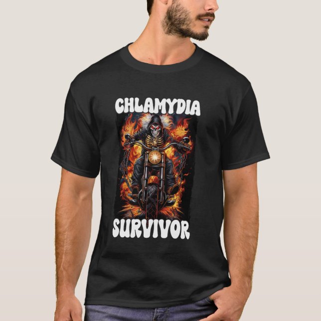 Chamydia Survivor Cringe Skeleton T Shirt (Framsida)