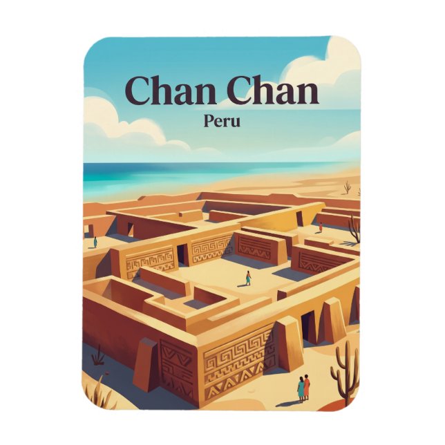Chan Chan arkeologiska zon Peru Magnet (Vertikal)