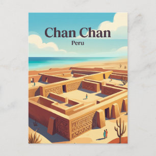 Chan Chan arkeologiska zon Peru Vykort