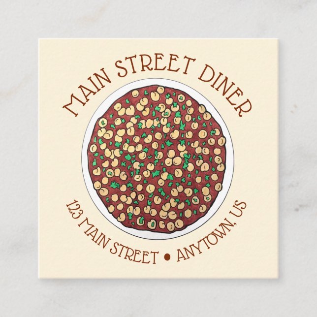 Chana Masala Chole Indian Food Chickpea Dish Fyrkantigt Visitkort (Framsida)