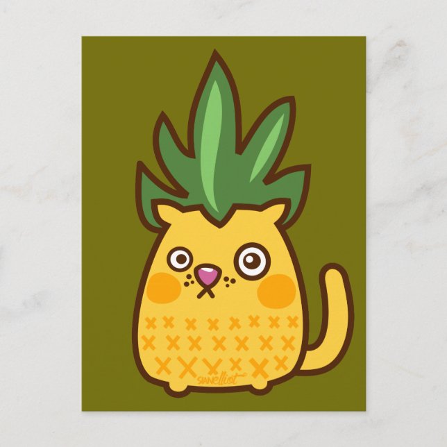 Chananas katt pinapple vykort (Framsida)