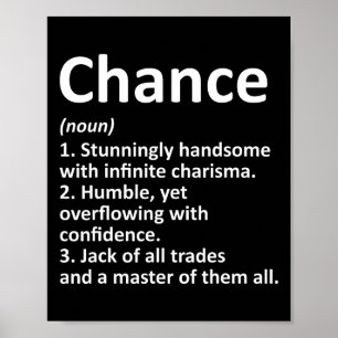 Chance Definition Personlig Namn Funny Birthday Poster