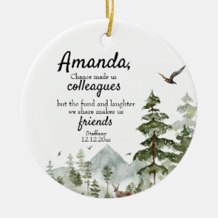 Chance fick oss kolleger Forest Woodland Julgransprydnad Keramik