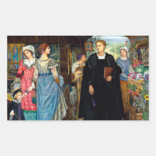 Chance Meeting C. 1907 av Kate Elizabeth Bunce Rektangulärt Klistermärke