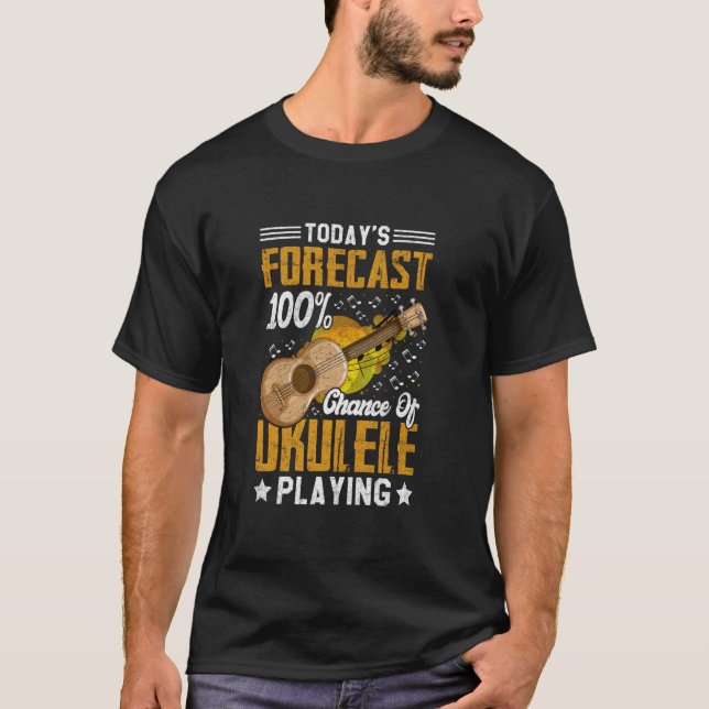 Chance of Ukulele Play Funny Ukulele Player T Shirt (Framsida)