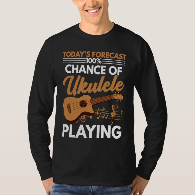 Chance Of Ukulele Playing  Player Music  Graphic T Shirt (Framsida)