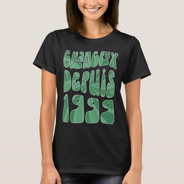 Chanceux Depuis 1999 24 Ans Anniversaire St Patric T Shirt (Framsida)