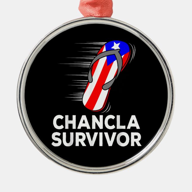 Chancla överlevare julgransprydnad metall (Framsidan)