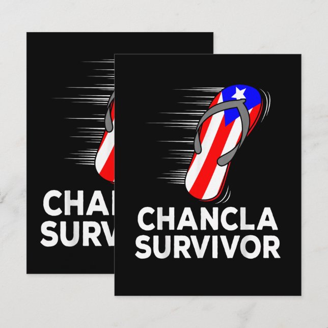 Chancla överlevare tack kort (Fram/baksida)
