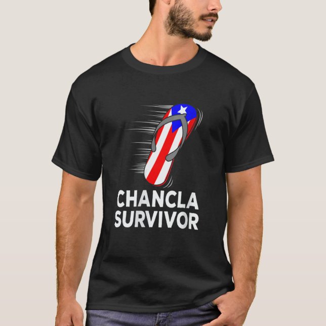 Chancla Puerto Rico  Spanish Joke Idea T Shirt (Framsida)
