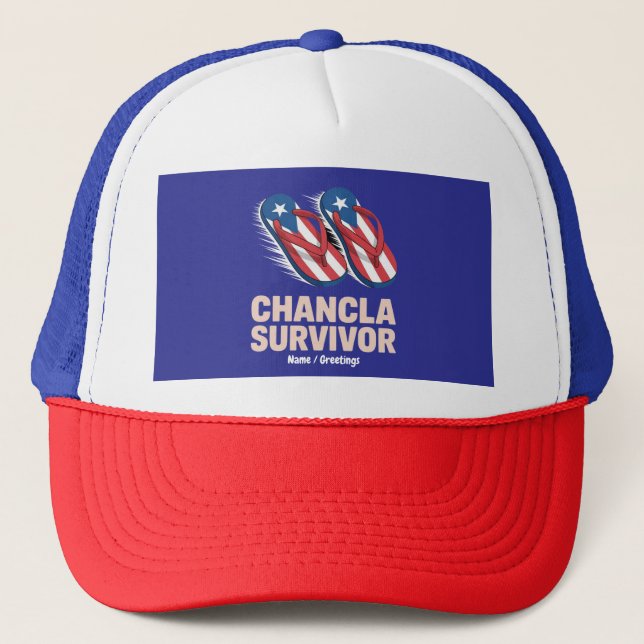 Chancla Survivor Funny Puerto Rico Joke Gift Keps (Framsida)