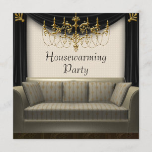 Chandeleir Sofa Inflyttningsfest Inbjudningar