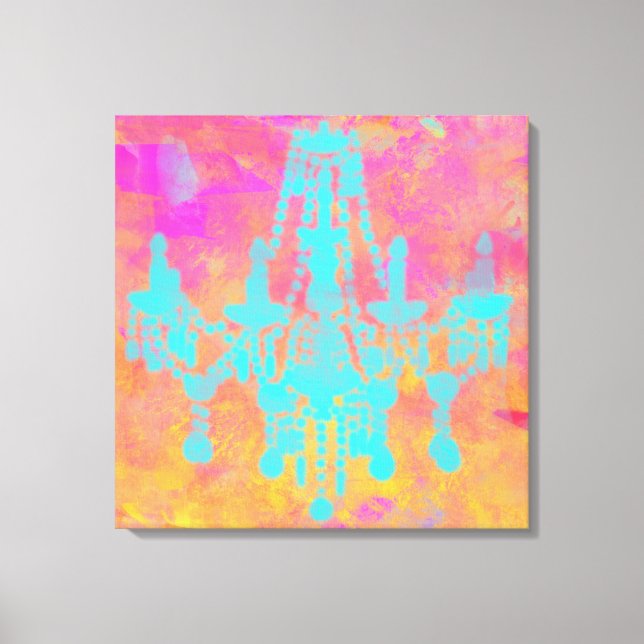 Chandelier Art i  och guld. Canvastryck (Framsida)