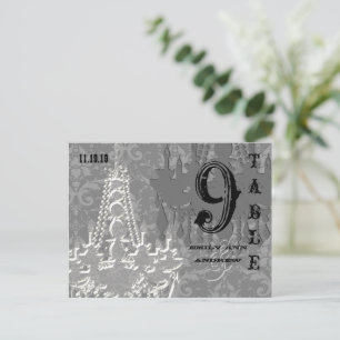 Chandelier-Bordsnummer-kort för Silver-spelfaktura Vykort