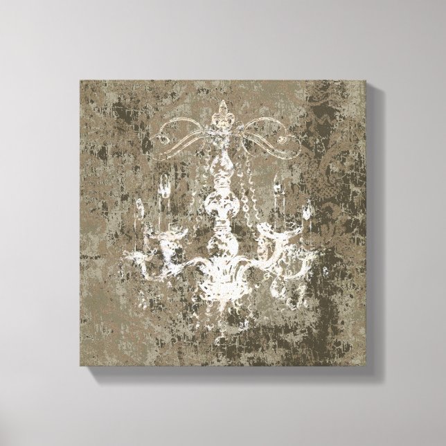 Chandelier Elegance CHANGE FÄRG ~ Wrapped Canvas (Framsida)