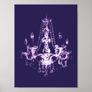 Chandelier Elegance Lila CANVAS & STORLEKA ALTERNA Poster