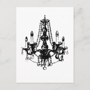 Chandelier Elegance ~ Postcard Vykort