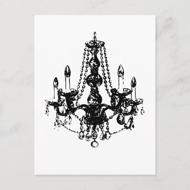 Chandelier Elegance ~ Postcard Vykort (Framsida)
