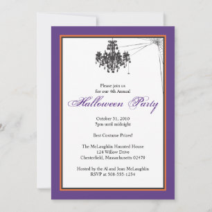 Chandelier med Cob Webben Halloween fest Inbjudningar