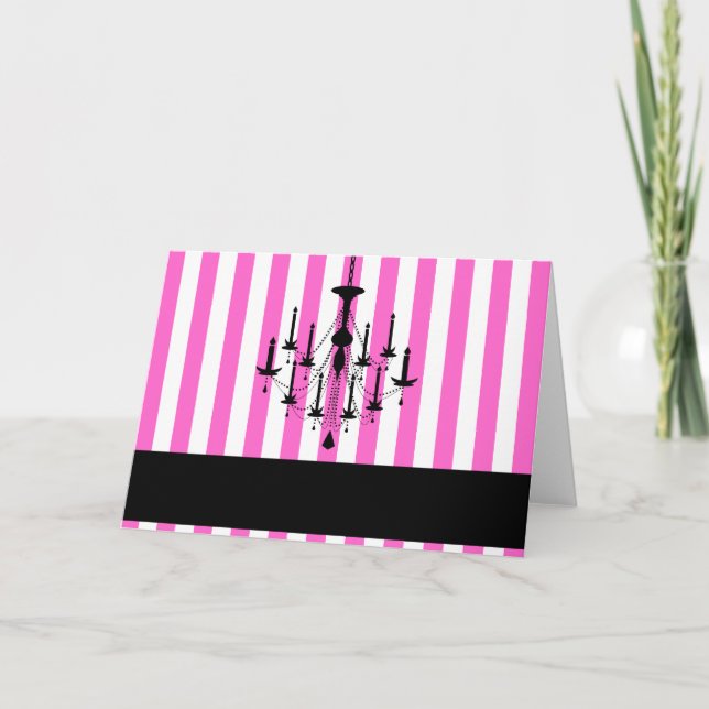 Chandelier NoteCards-Rosa Kort (Framsida)