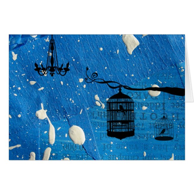 Chandelier och Birdcages Hälsningskort (Framsidan Horizontal)