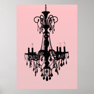 Chandelier och Rosa Poster
