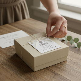 Chandelier Ribbon Blush Script Guest Thank You Tag Gåvor Etiketter