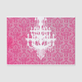 Chandelier Silhouette & Rosa Damask