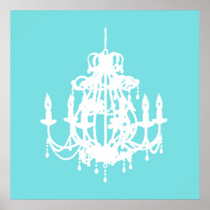 Chandelier silhouette-väggkonst poster utskrift