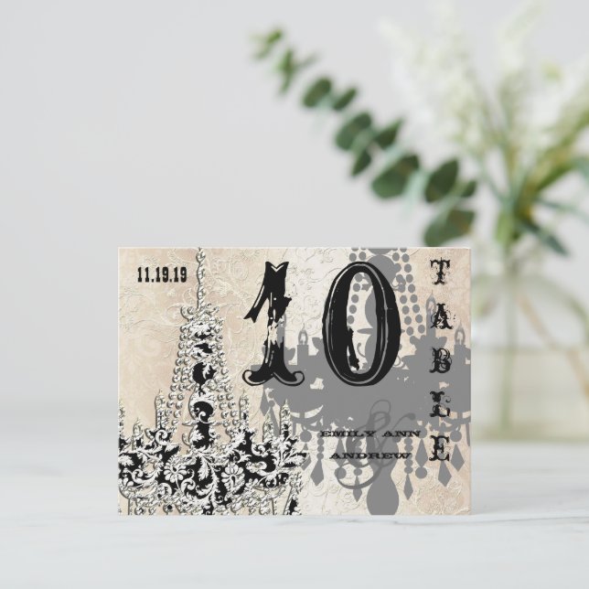 Chandelier Silver-spelsedelskort för Guld-Bordsnum Vykort (Stående Fram)