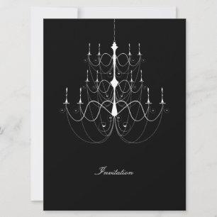 Chandelier White - bröllopsinbjudan Inbjudningar