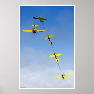 Chandelle Aerobatic manöver med Gult Airplan Poster