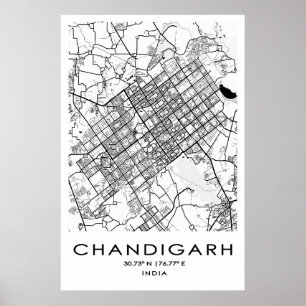 Chandigarh Karta Poster Punjab Indien