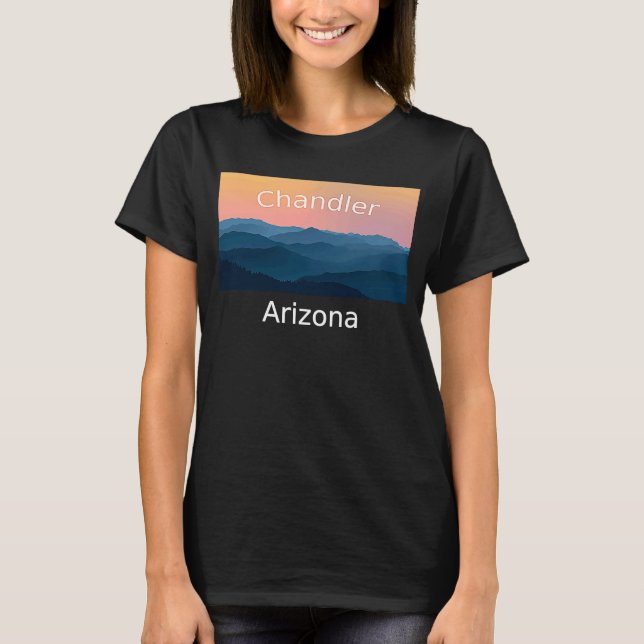 Chandler Arizona Mountain sunset hometown T Shirt (Framsida)