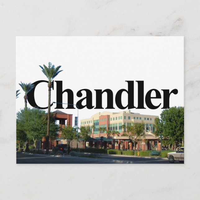 Chandler Arizona Skyline w/ Chandler i Himmel Vykort (Framsida)