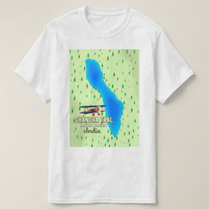 Chandra Taal Himachal Pradesh Indiska sjö karta T Shirt