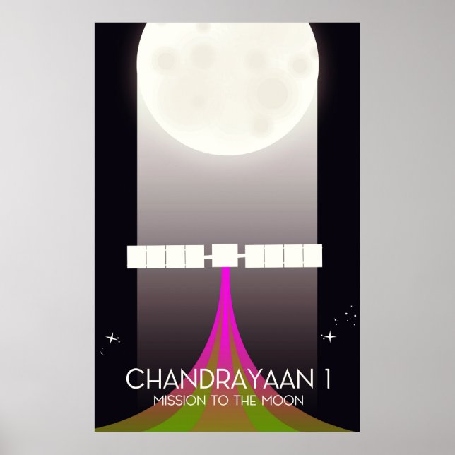 Chandrayaan -1 Space uppdrag Måne Poster (Framsidan)